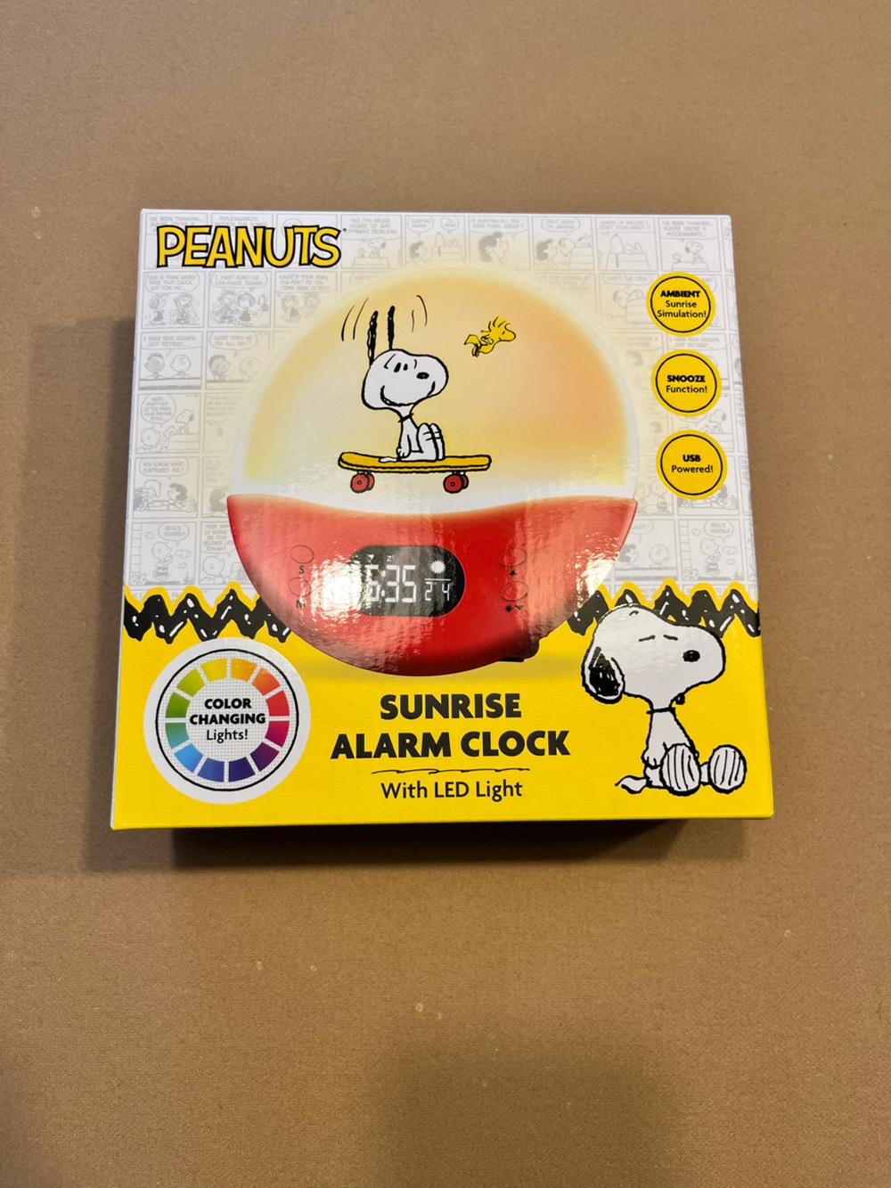 Peanuts Sunrise Alarm Clock - Color Changing LED